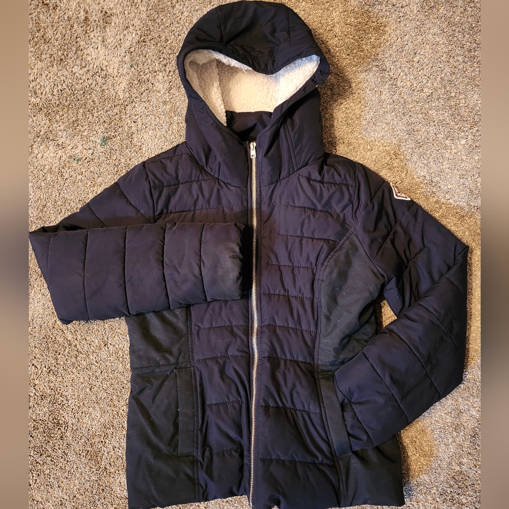 Navy Hooded Puffer Jacket